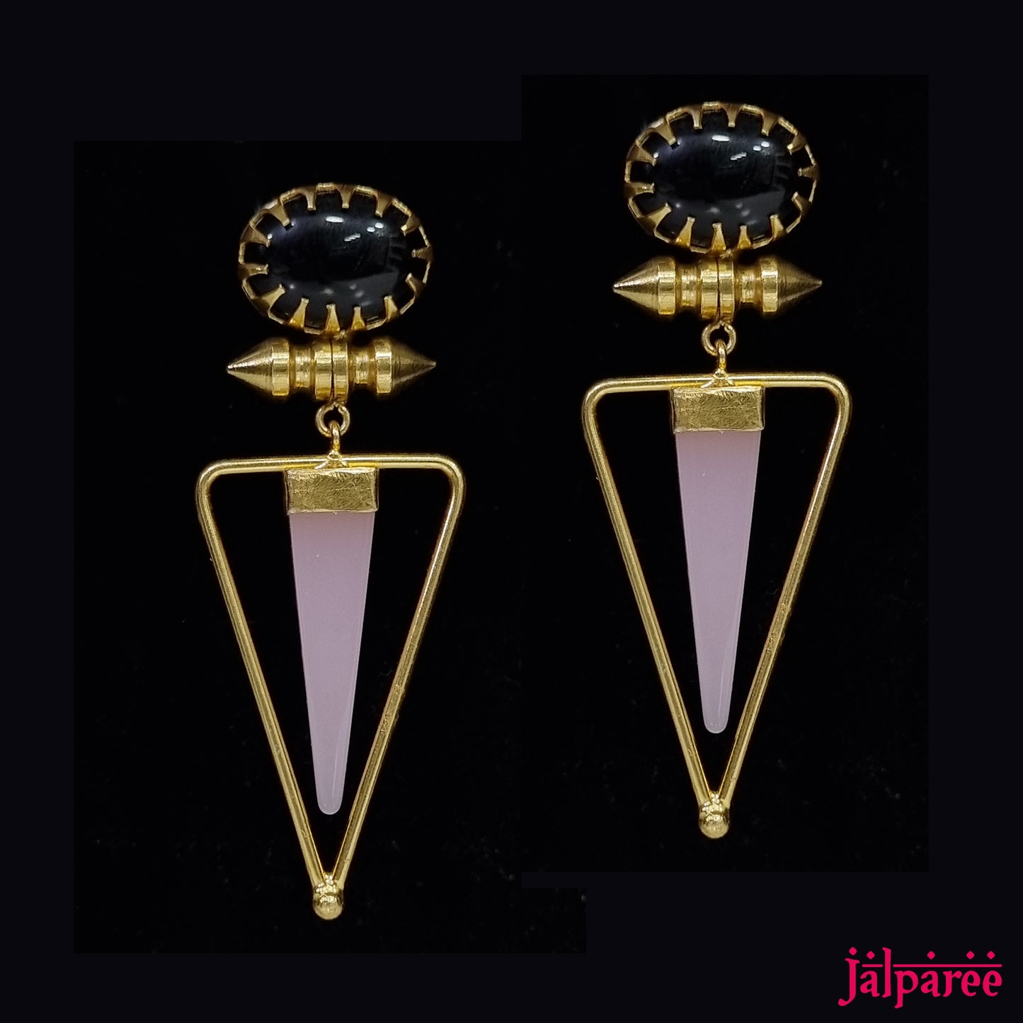 Indowestern Earrings with pyramid drop